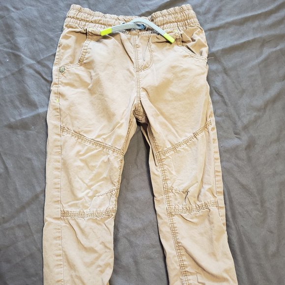 Khaki Lined Pants Adjustable Drawstring F&F Kids 18-24 Month Size 100% Cotton - Picture 1 of 4